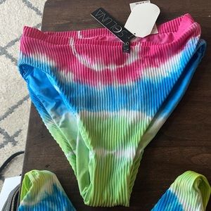Soluna Swim high waisted tie dye bikini. NEVER BEEN WORN. Original Price: $152